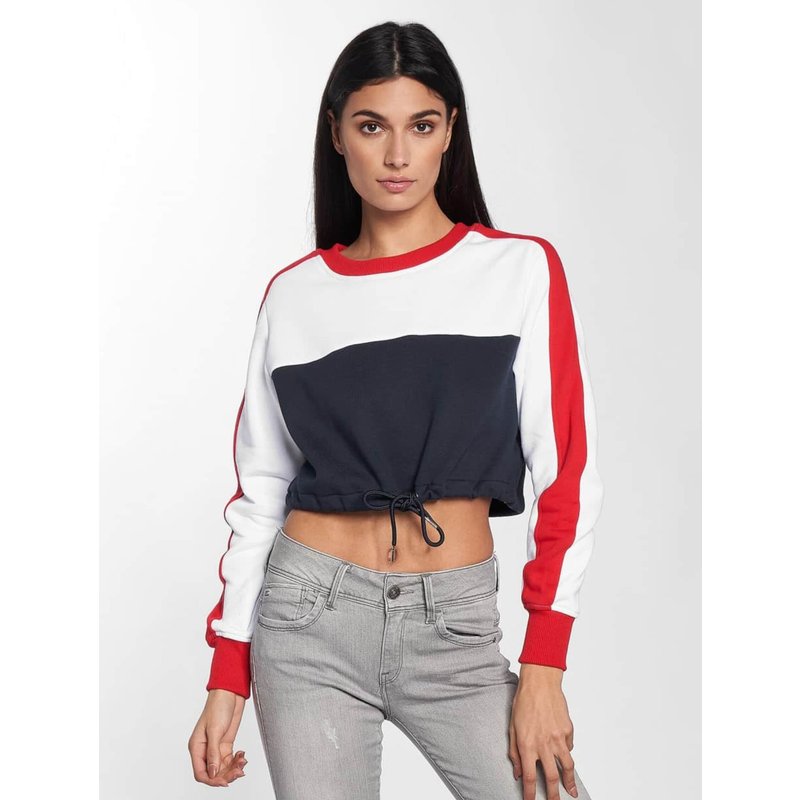 Urban Classics Ladies Cropped 3-Tone Stripe Crew
