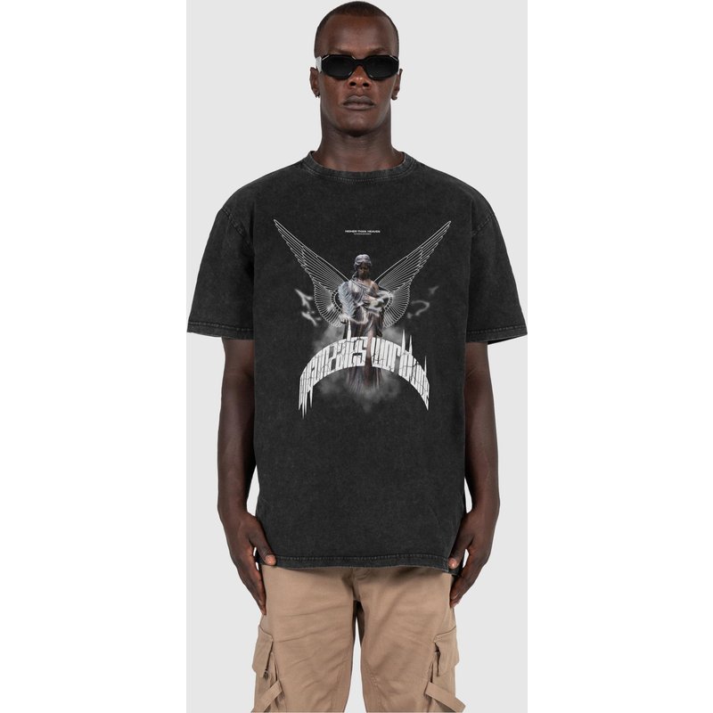 MJ Gonzales HIGHER THAN HEAVEN V.9 Acid Washed Heavy Oversize Tee
