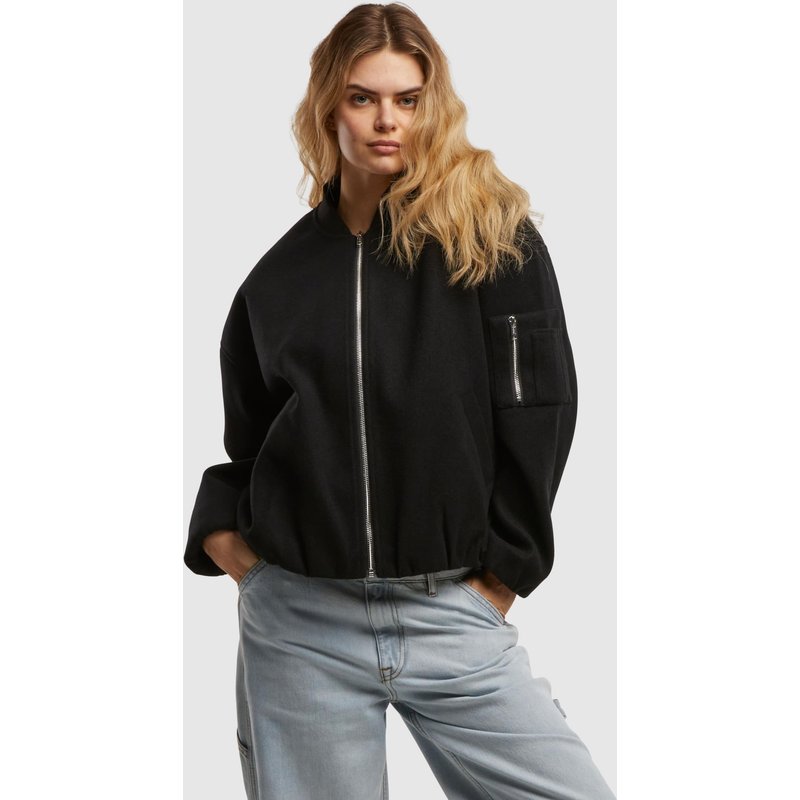 Urban Classics Ladies Faux Wool Bomber Jacket