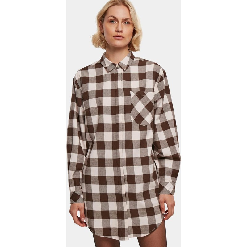 Urban Classics Ladies Oversized Check Flannel Shirt Dress