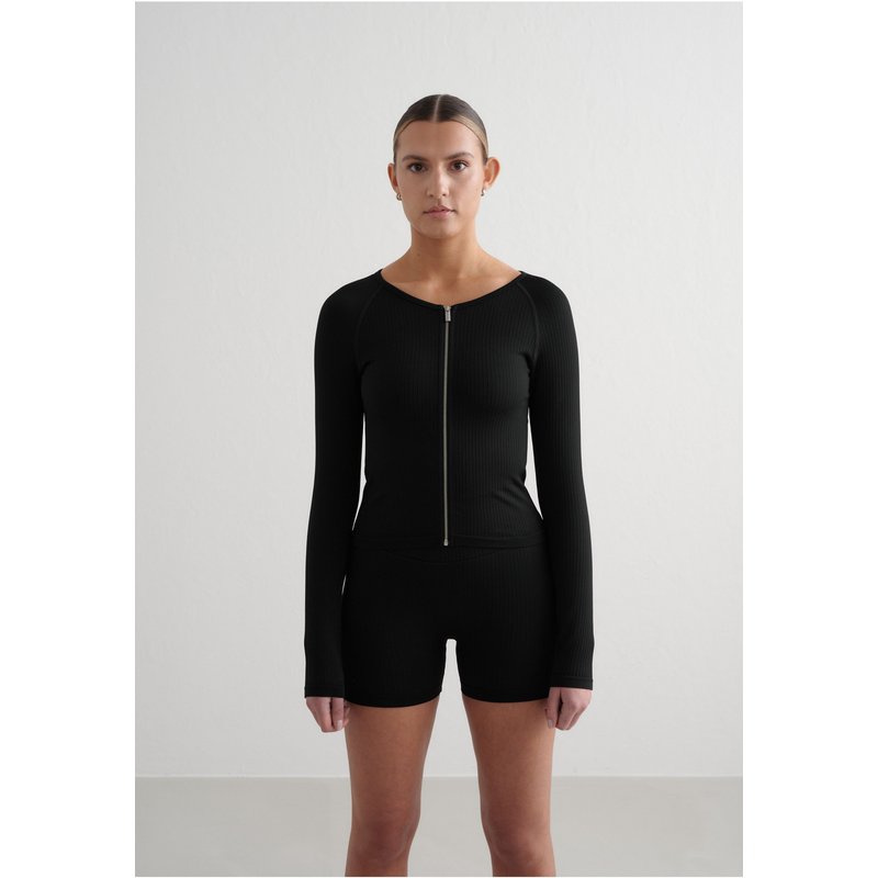 aimn Ribbed Seamless Zip Jacket
