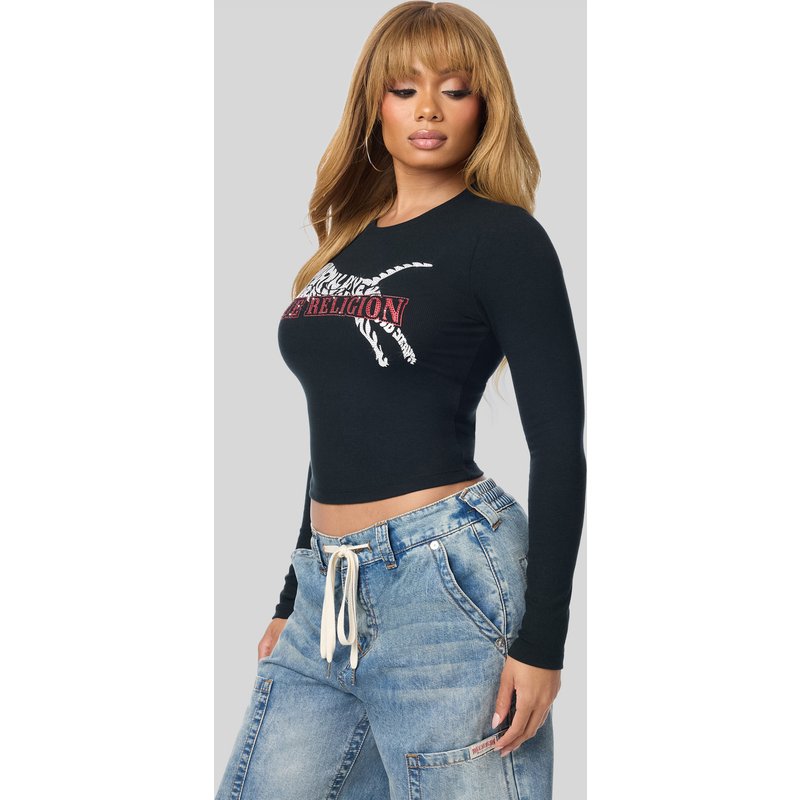 True Religion CRYSTAL LS NOTCH TEE