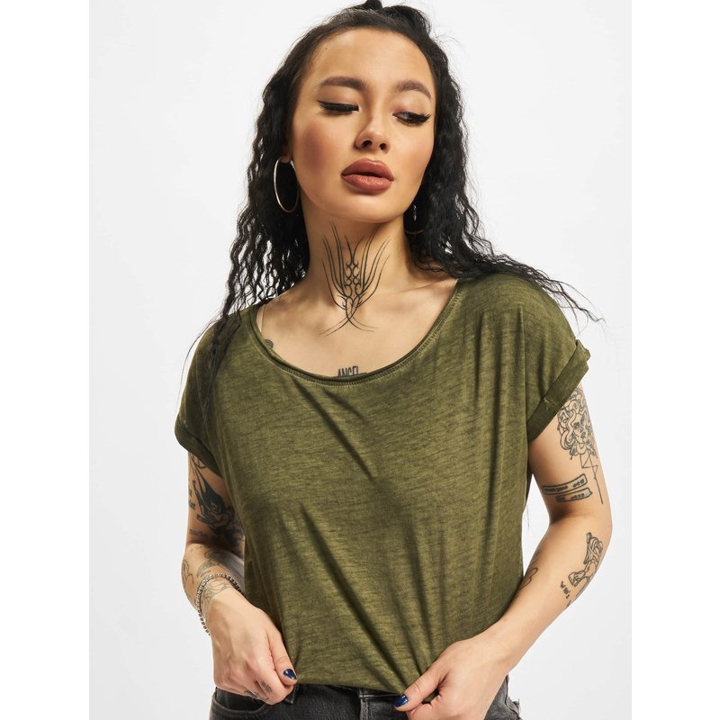 Urban Classics Ladies Long Back Shaped Spray Dye Tee