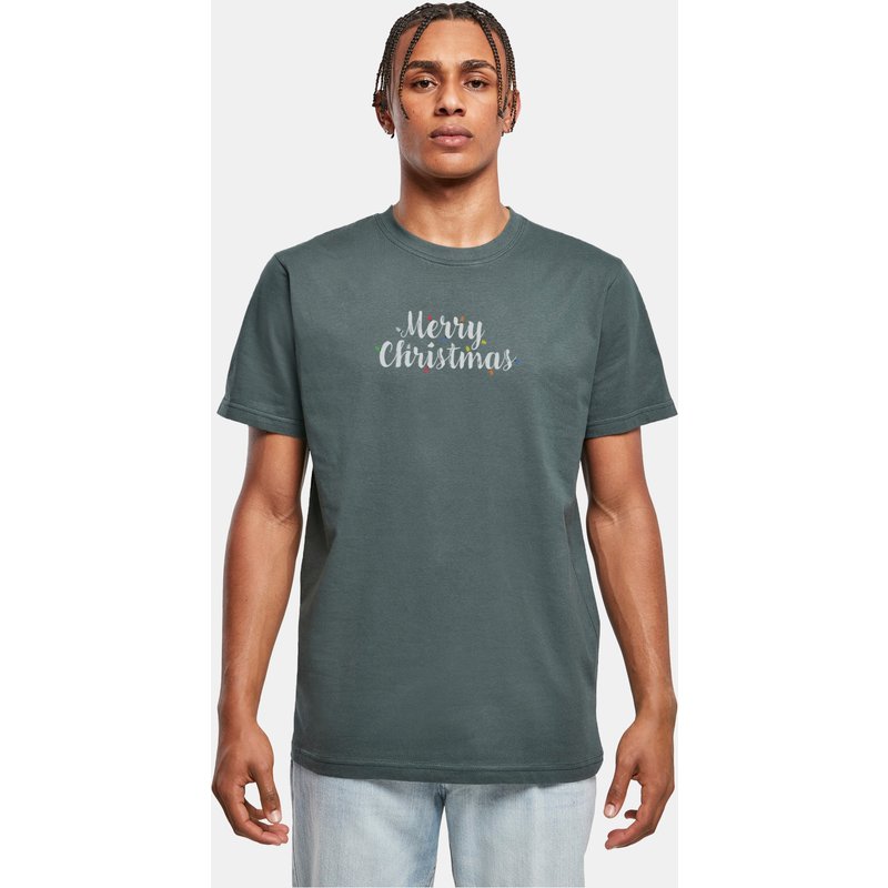 Merchcode POD Merry Christmas Lights T-Shirt Round Neck