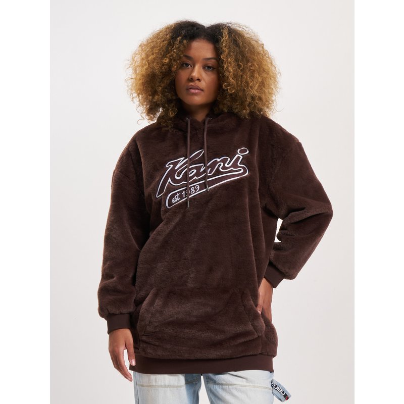 Karl Kani Varsity Vegan Fur Hoodie Dress