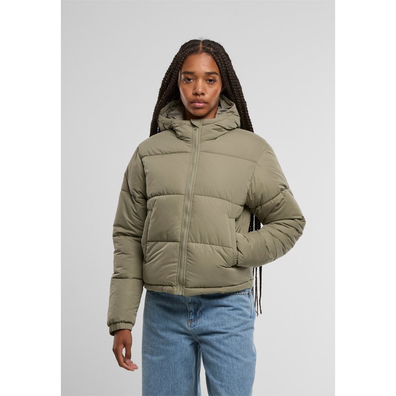 Urban Classics Ladies Peached Puffer Jacket With Hood