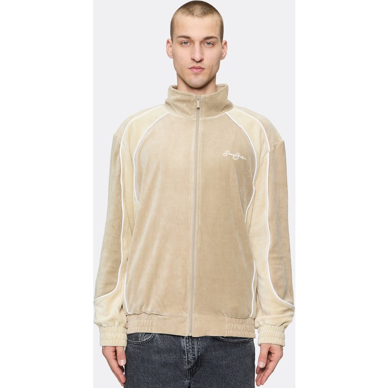 Sean John Script Logo Colorblock Velours Trackjacket