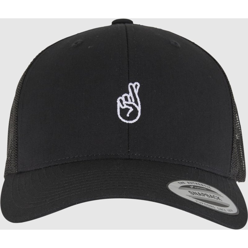 Mister Tee Crossed Fingers Handsign Retro Trucker Cap