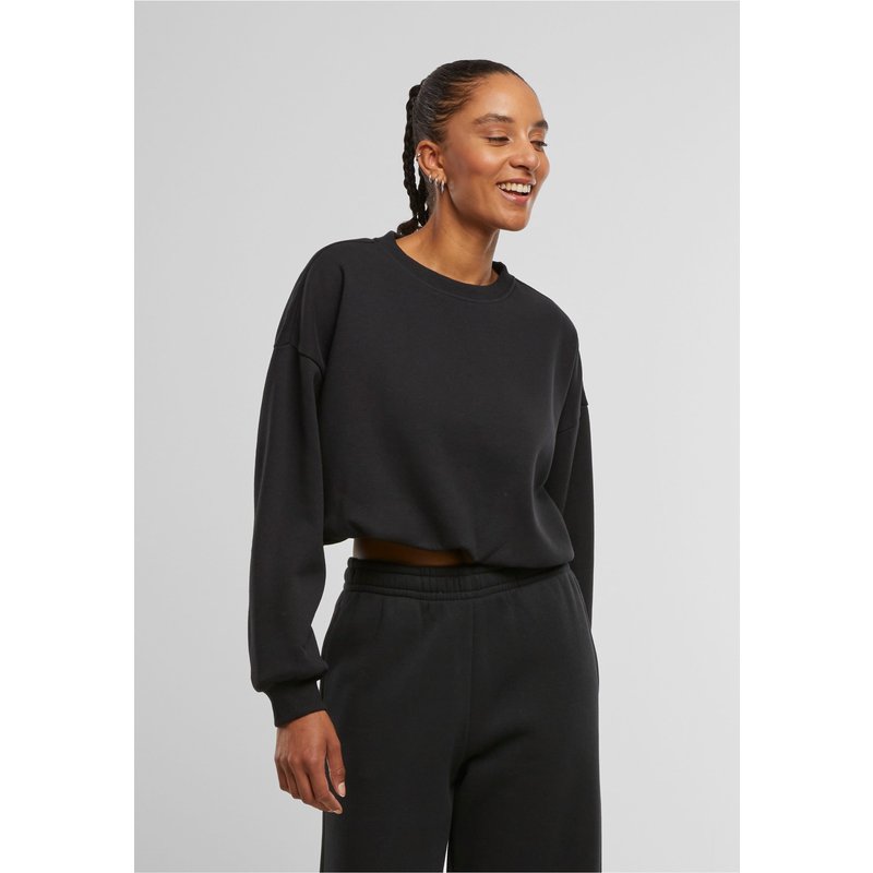 Urban Classics Ladies Cropped Gathered Sweatshirt