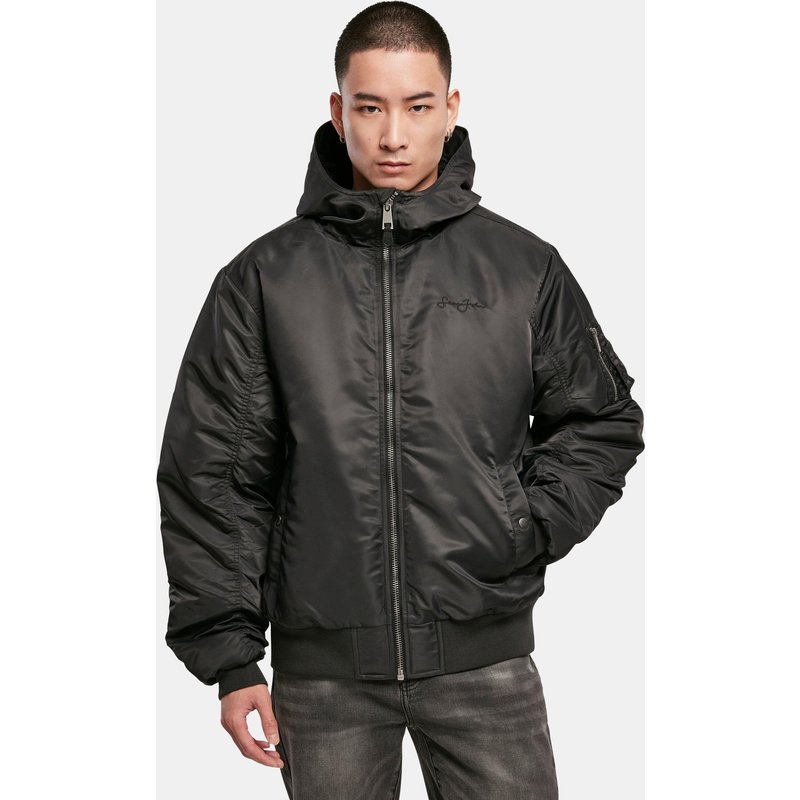 Sean John Script Logo Hooded Bomberjacket