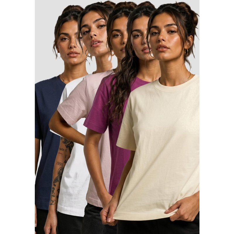 Urban Classics Ladies Basic Boxy Tee 5-Pack