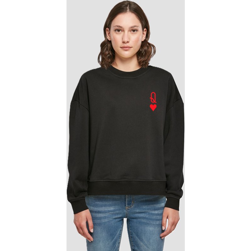 Merchcode Ladies Hugs & Love - Queen of Hearts Oversized Crewneck