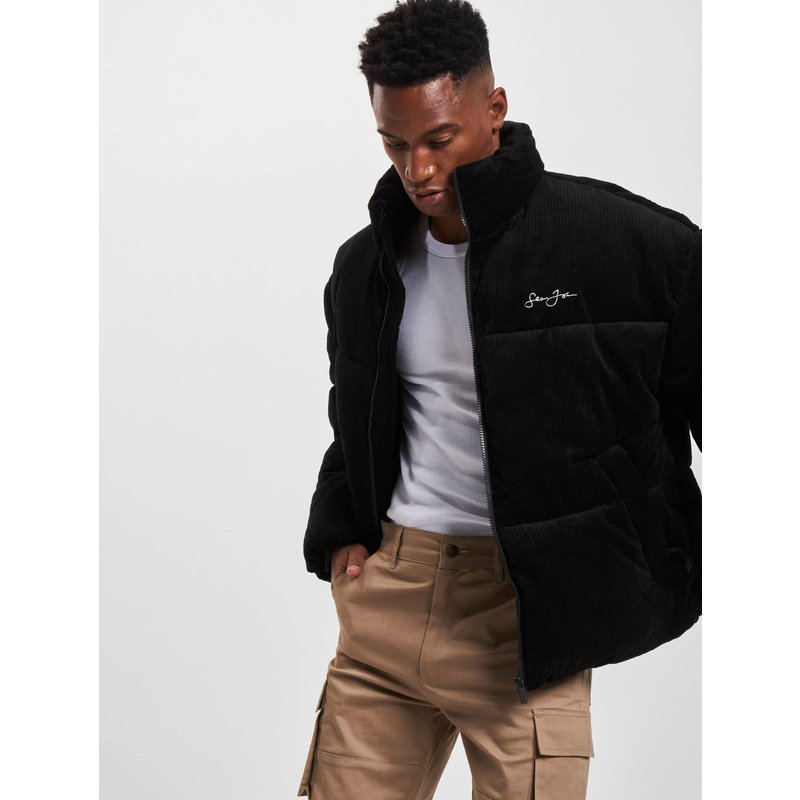 Sean John JM213-033-01 SJ Script Logo Corduroy Puffer Jacket
