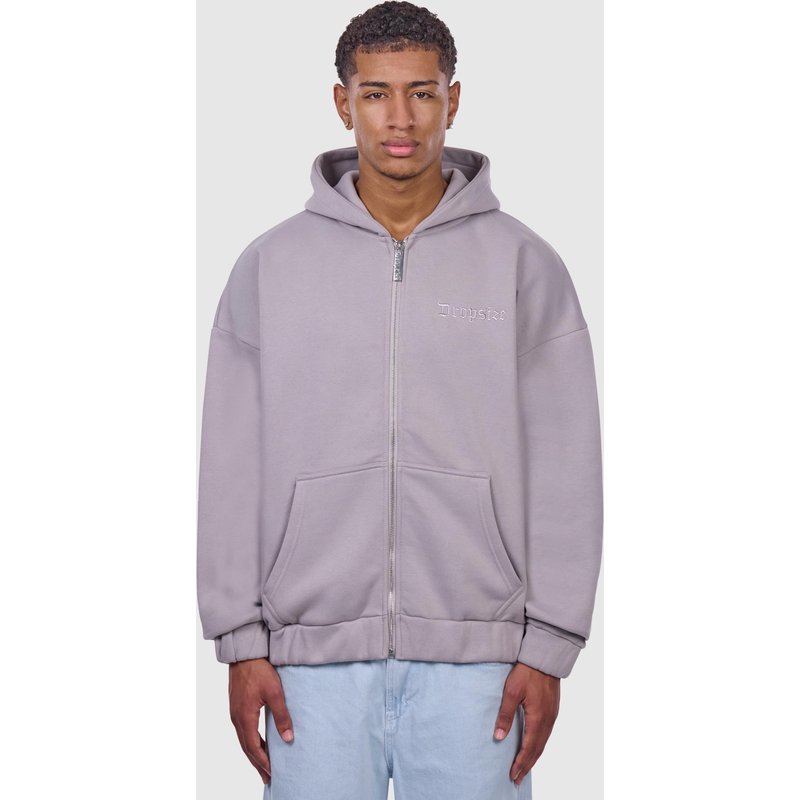 Dropsize HEAVY OVERSIZE EMBO ZIPPER HOODIE