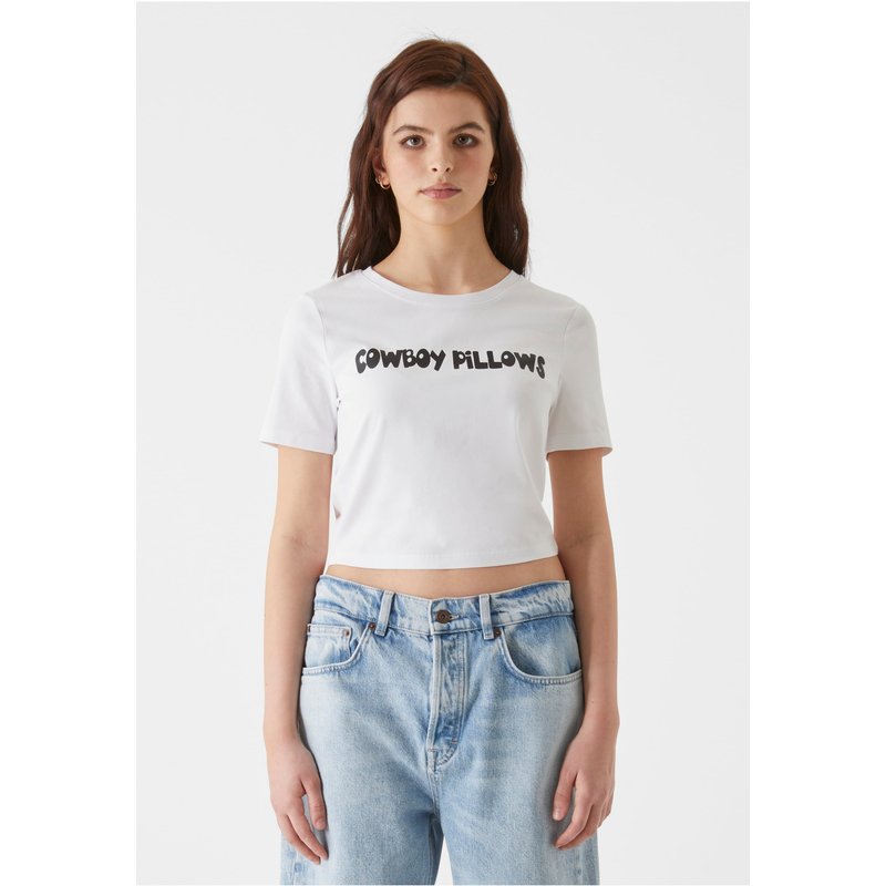 Lost Youth Ladies Cropped Tee - Cowboy Pillows