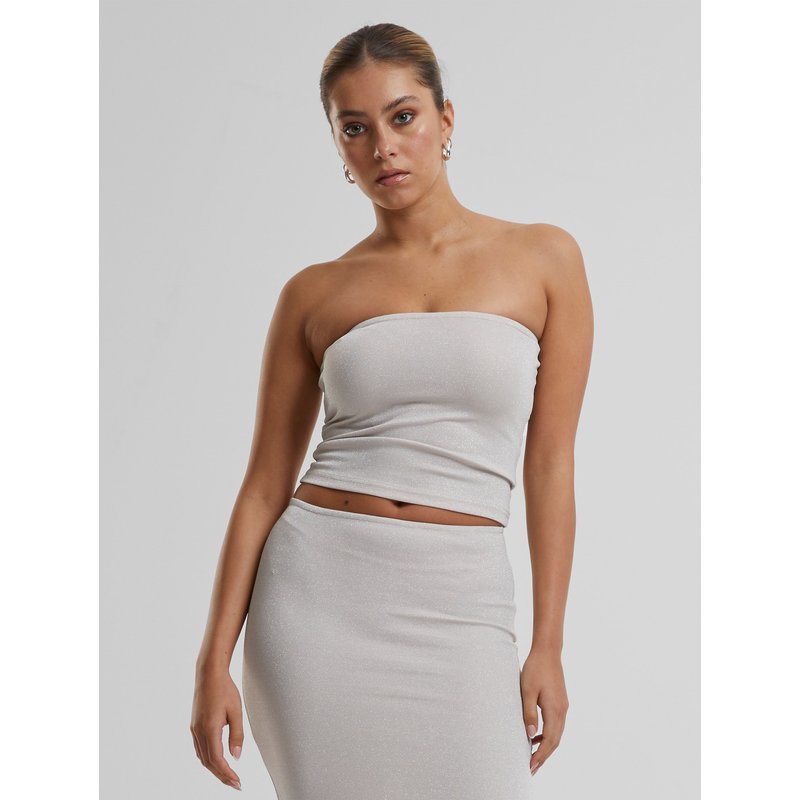 Urban Classics Ladies Glitter Bandeau T-Shirt