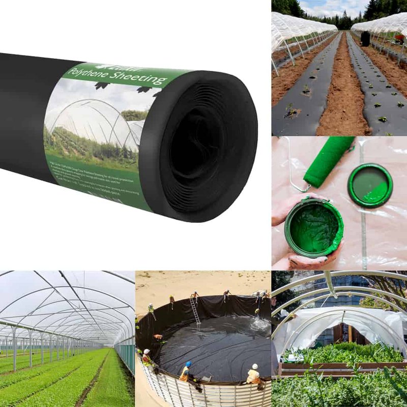 2m Wide Black Polythene Sheeting | Heavy-Duty 1000g (250mu)