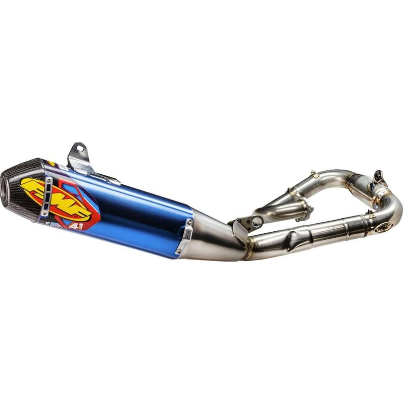 044478 - FMF Factory 4.1 RCT Titanium Exhaust System For Yamaha WRF450 2024-2026 - Blue