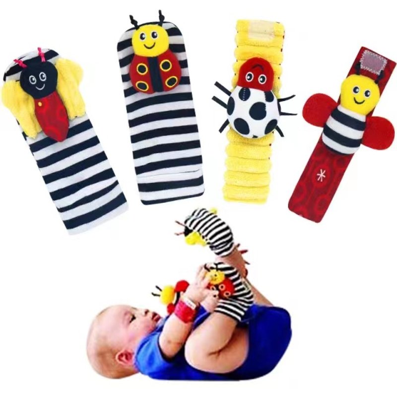 Baby Animal Watch with Wrist Strap Wrist Strap Sock Strap Rattle Paper Newborn baby toy