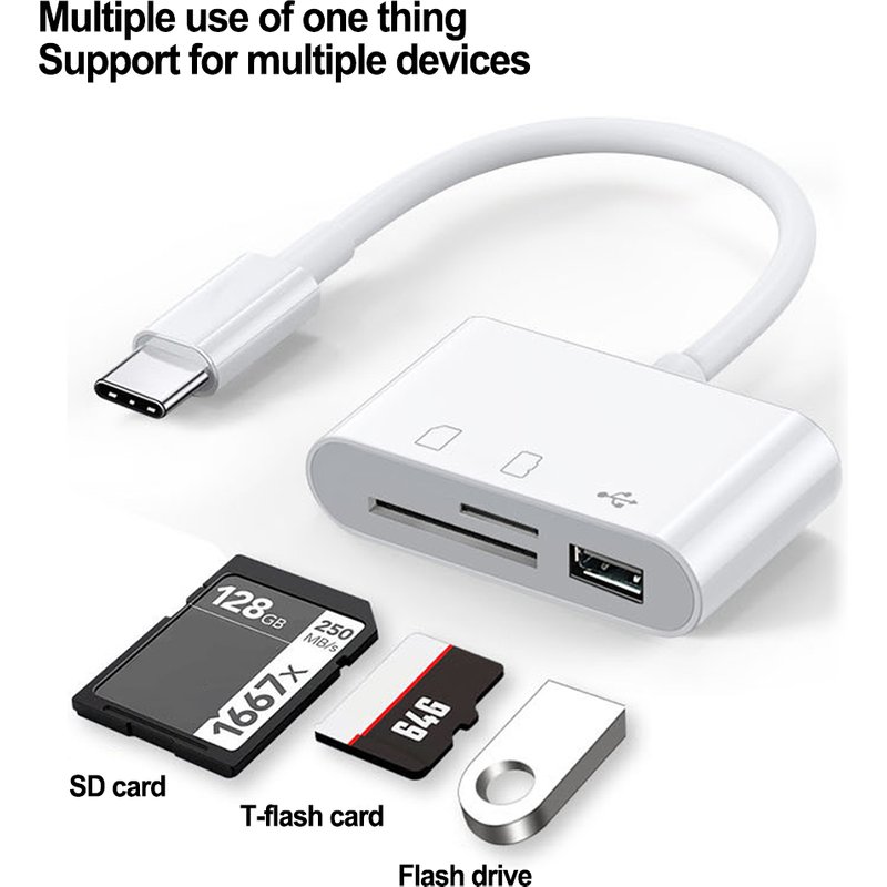 3 In 1 Reader TF Camera SD Memory Card Type-C USB Conversion Head OTG Adapter For Samsung Huawei Xiaomi