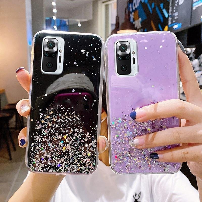 Girly Glitter Case for Redmi Note 10 Pro 10S 11 9 8 8T 9S Redmi 10 9T 9C NFC 9 9AT 9A Women Case for Xiaomi Mi 11 Lite 1