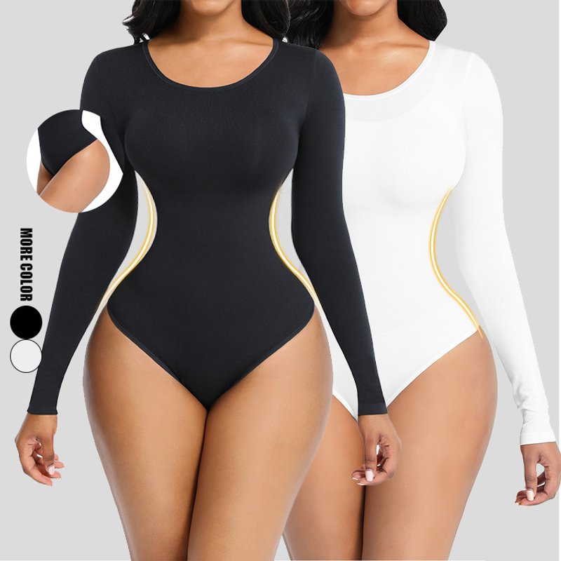 Bodysuit Slimming Buttock Panty Women's Long Sleeve Body Shape Seamless Bodysuit