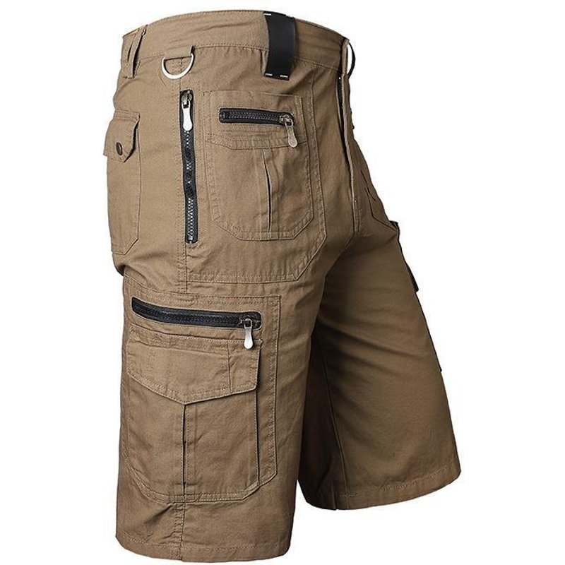 Cross-border Cropped Pants Men's Loose Straight Summer Large Size Fashionable Casual Mid-length Pants Multi-bag Pure Cotton Tooling Shorts Men's