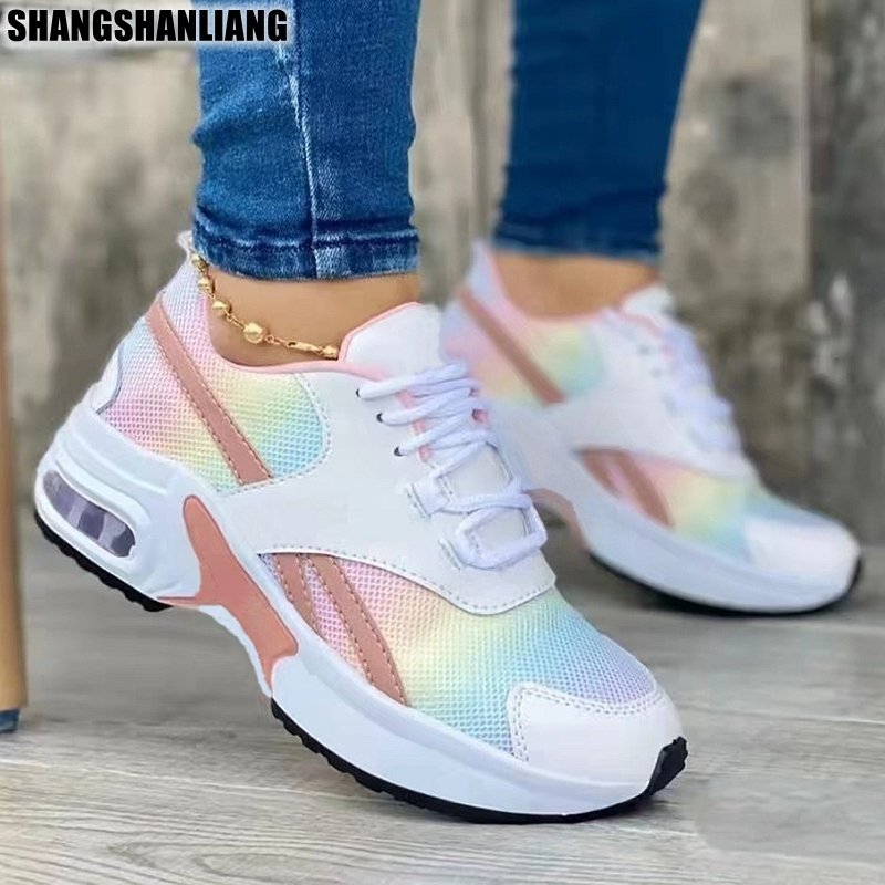 SHLIANG Women Sports Shoes Outdoor Running Shoes Mesh Breathable Ladies Sneakers Free Shipping Tennis Shoes Female Casual Sneakers S0136