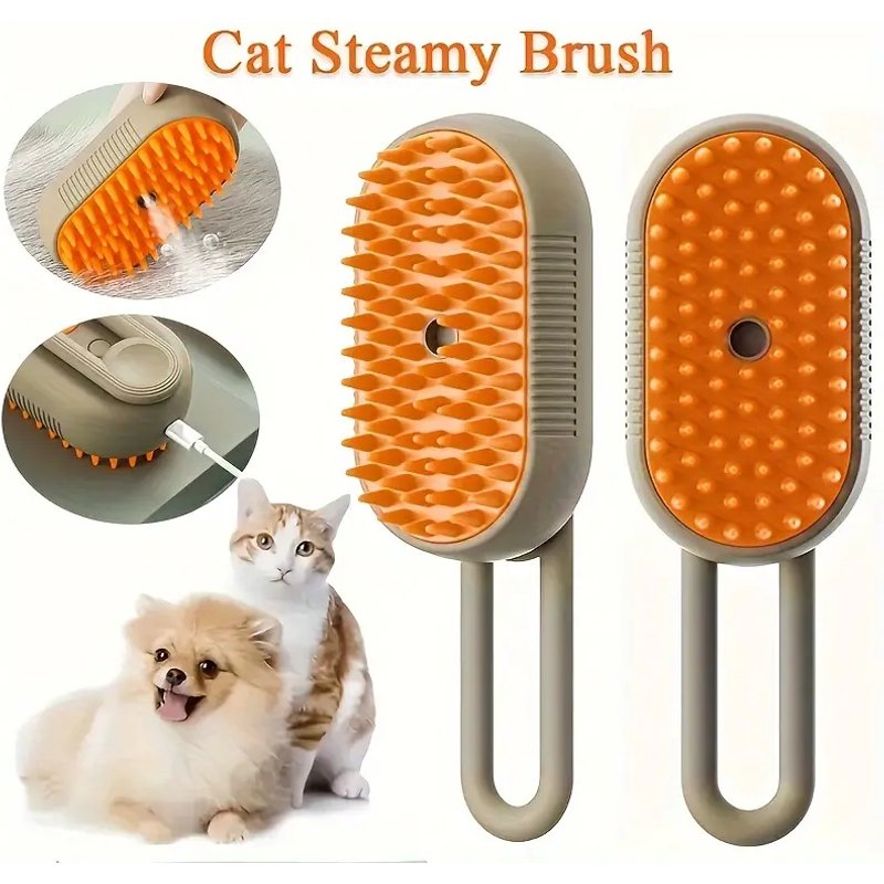 Cat Dog Pet Spray Massage Brush One Button Steam Spray Folding Rotatable Floating Hair Bath Hair Removal Brush Comb