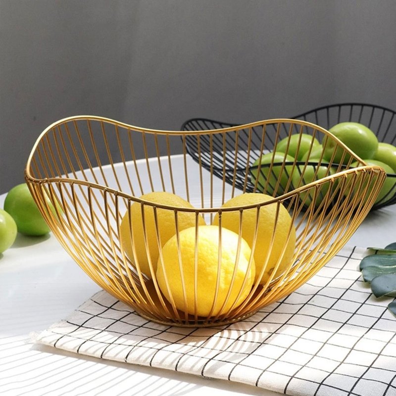 Fruit bowl washing hollow drain iron living room coffee table net red fruit plate snack storage basket