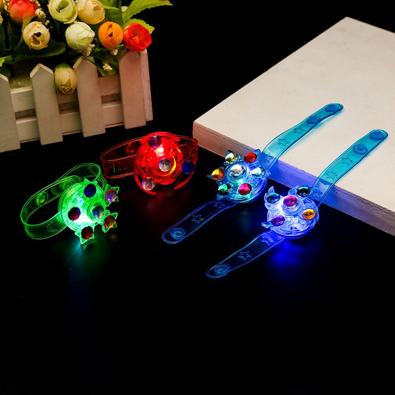 Cartoon light up bracelet Flash creative spinning gyro watch with gift
