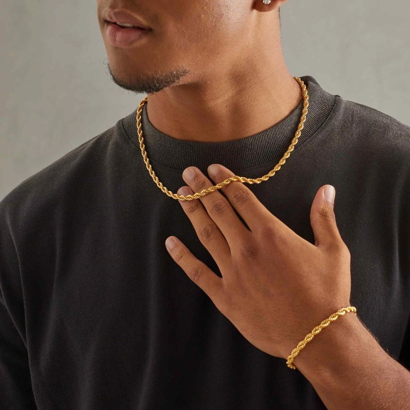 Stainless Steel Twist Necklace Accessories Men's Hip Hop Women's Jewelry Necklace