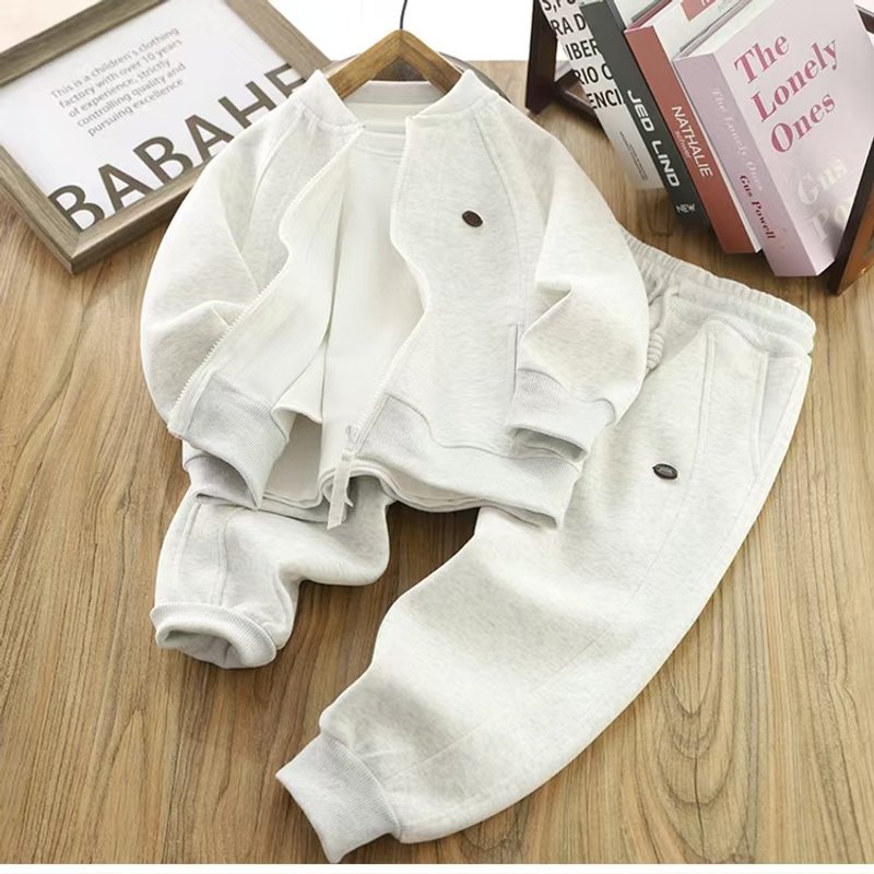 Toddler Boys Clothing New Children's Zipper Shirt Jacket Pants Medium And Large Children's Two Piece Suits Spring And Autumn