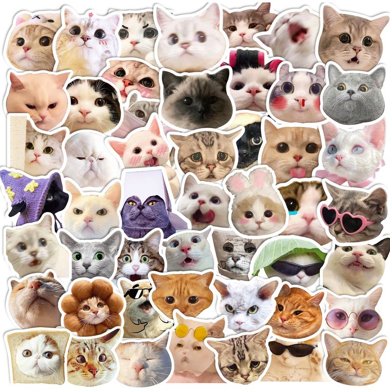 Stationery Sticker cat stickers net red cat expression bag graffiti stickers cute funny funny cat head