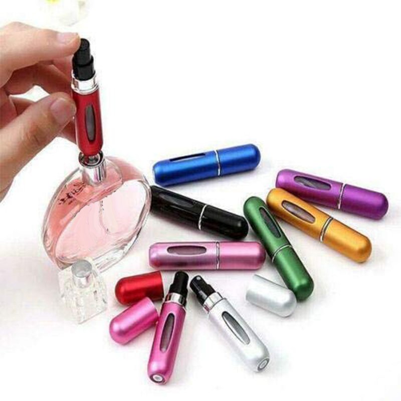 Hislaves 3Pcs 5ml Mini Refillable Empty Perfume Atomizers Spray Bottles Scent Pump Cases