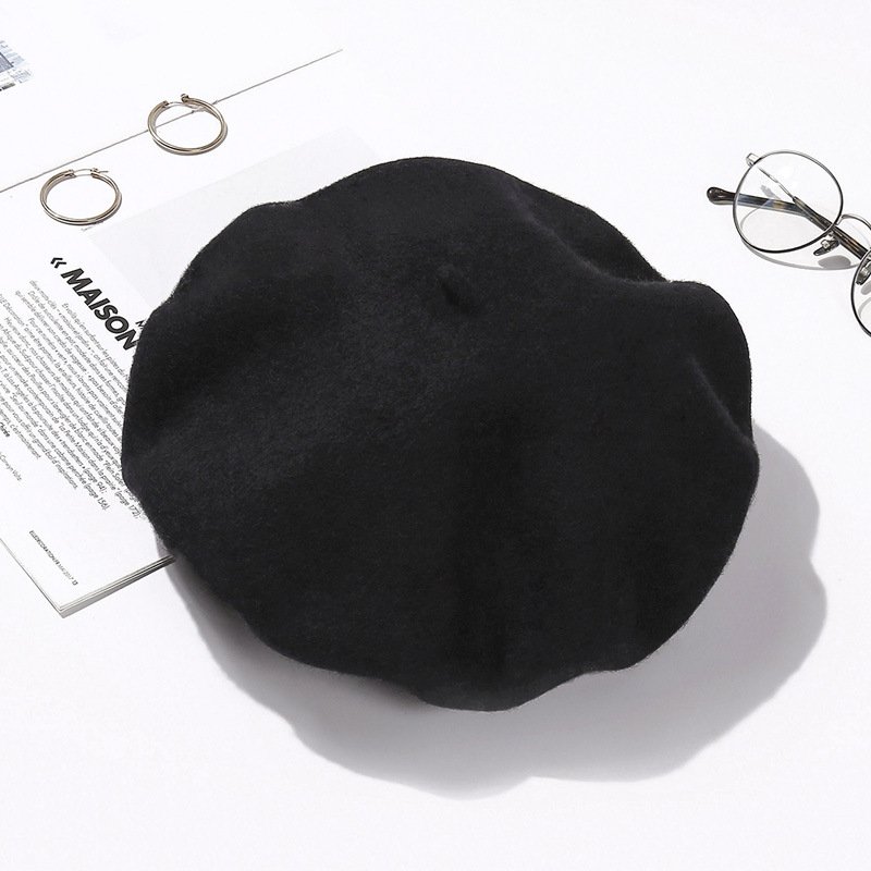 Unisex Wool beret Ladies vintage pumpkin hat Fashion casual Painter hat wool bud hat