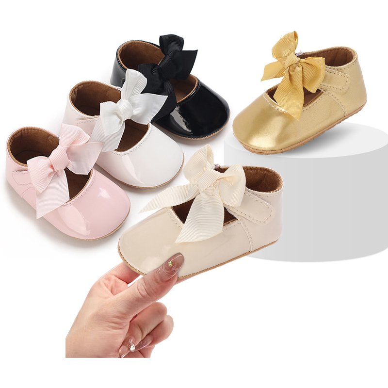 Mother & Kids Bowknot front shoes soft sole shoes baby girl 1 year old toddler shoes cute princess baby shoes spring and autumn baby shoes