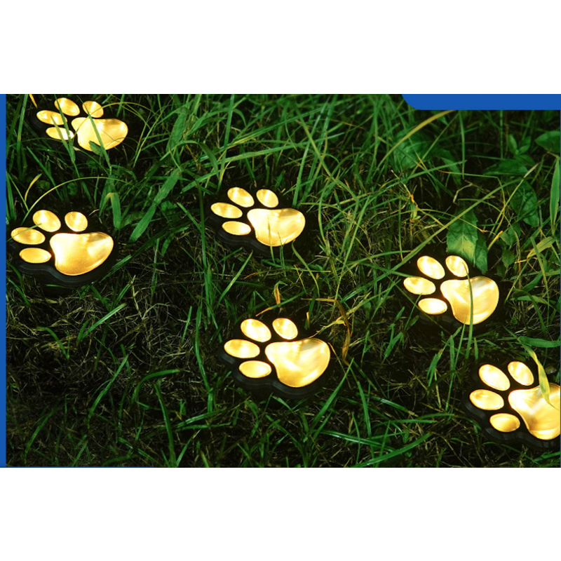 New Solar Cat Outdoor Creative Animal Paw Decorative Garden Courtyard Waterproof Lawn Light