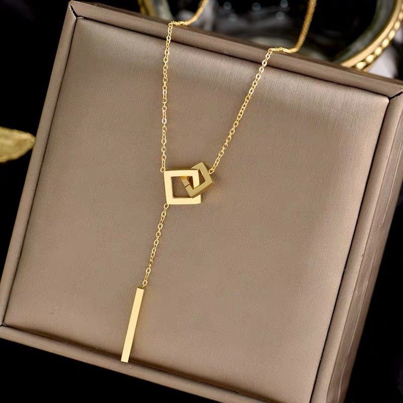 Necklace 2022 New Trendy Simple Pendant Titanium Steel Non fading Jewelry Korean Edition Light Luxury temperament