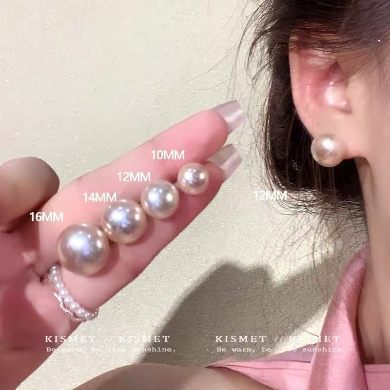 INS Pink Pearl Silver Needle For Women Simple High-end Elegant Versatile Earrings 2025 New Niche Ear Jewelry