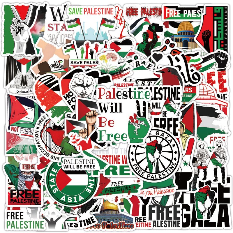 50 pieces of Pakistan-Palestine graffiti stickers to decorate luggage motorcycle waterproof stickers