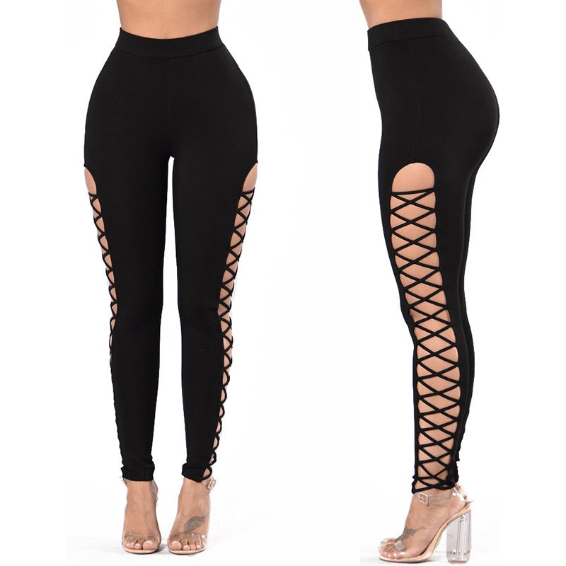 Women's leggings Side cross leggings Leggings leggings