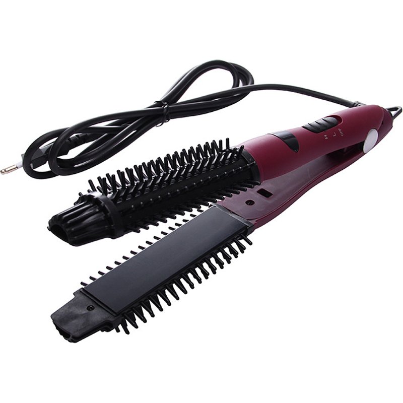 Large Straightening Brush Lazy Hair Straightener Curling Iron Women Straight Curl Dual-use Inner Buckle