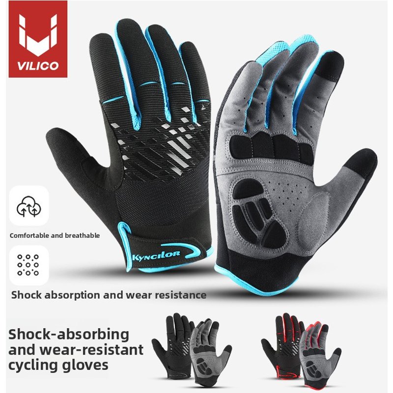 Spring And Autumn Outdoor Mountain Bike Long Finger Shock Absorption Wear-resistant Breathable Unisex Sports Cycling