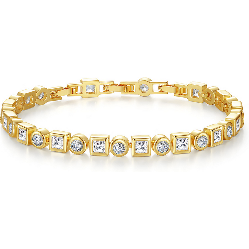 Men And Women's Jewelry Full Diamond Zircon Bracelet Tennis Chain Men And Women's Same Style Square Zircon Hand Jewelry