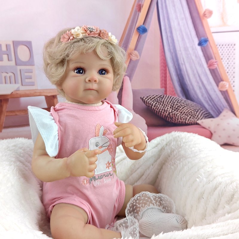 18inch Reborn Baby Bettie Cloth Body Newborn Doll Lifelike Cuddly Baby Multiple Layers Painting 3D Skin Girl Princess Toy New Year Gift