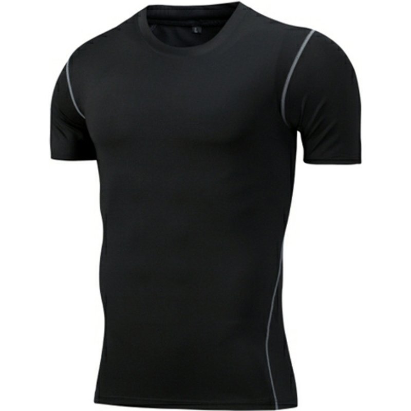Men's short-sleeved tights Running fitness sports quick-drying breathable four season T-shirt tights