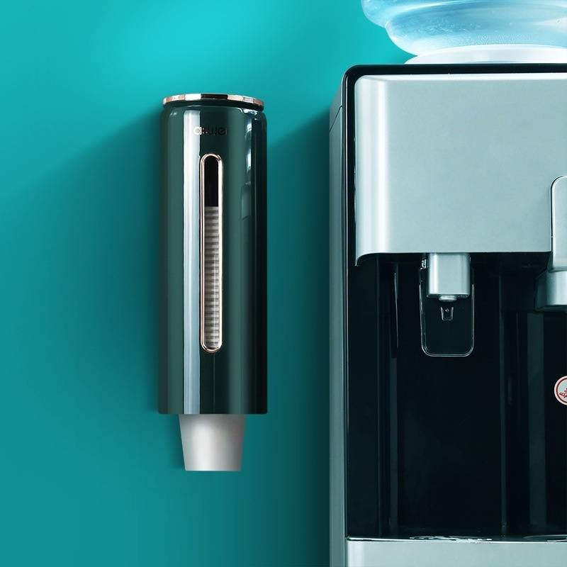 Smart Cup Dispenser Holder - Wall-Mounted Paper Cup Organizer For Kitchen, Office, And Home, Space-Saving & Hygienic, White/Blue/Green