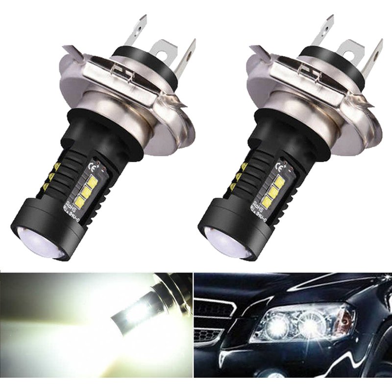 Yuanmheng 2Pcs H4 9003 60W 6000K Car Vehicle LED Headlight High Low Beam Fog Lamp Bulb