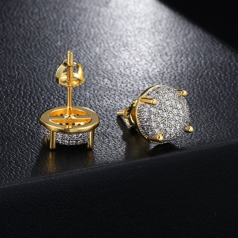 Unisex Jewelry Fashion hip hop light luxury full diamond earrings for men and women micro inlaid color separated threaded earrings trendy earrings